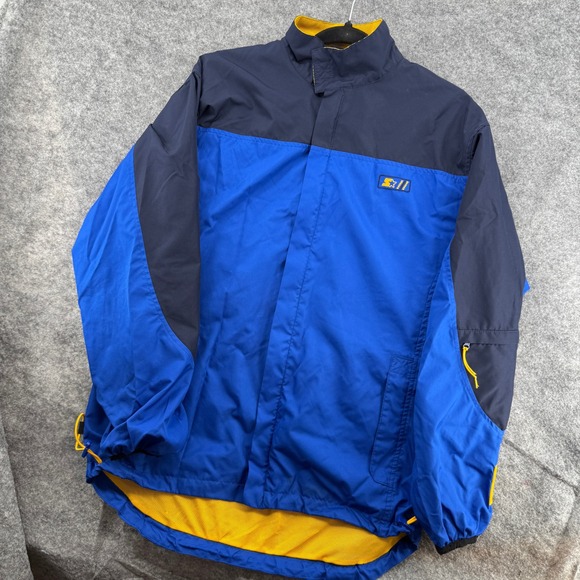 STARTER Other - Starter Windbreaker Jacket Mens Small Blue Colorblock Full Zip Mesh Lined
